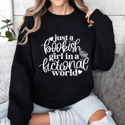 Pagewings Just A Bookish Girl In A Fictional World Unisex Classic Sweatshirt