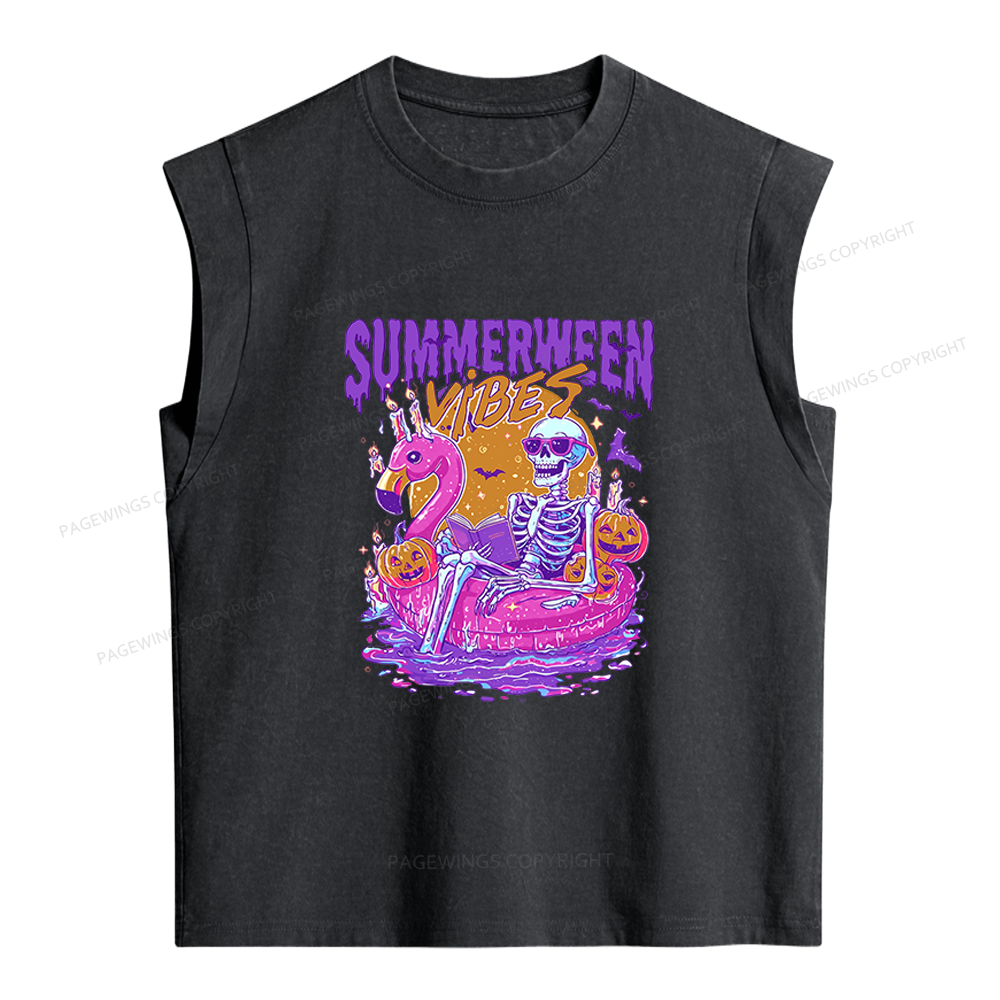 Pagewings Summerween Women's Washed Tank Top