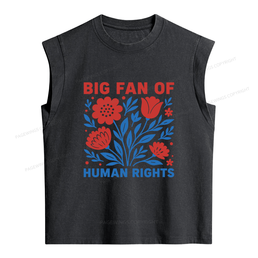 Pagewings Big Fan Of Human Rights Women's Washed Tank Top