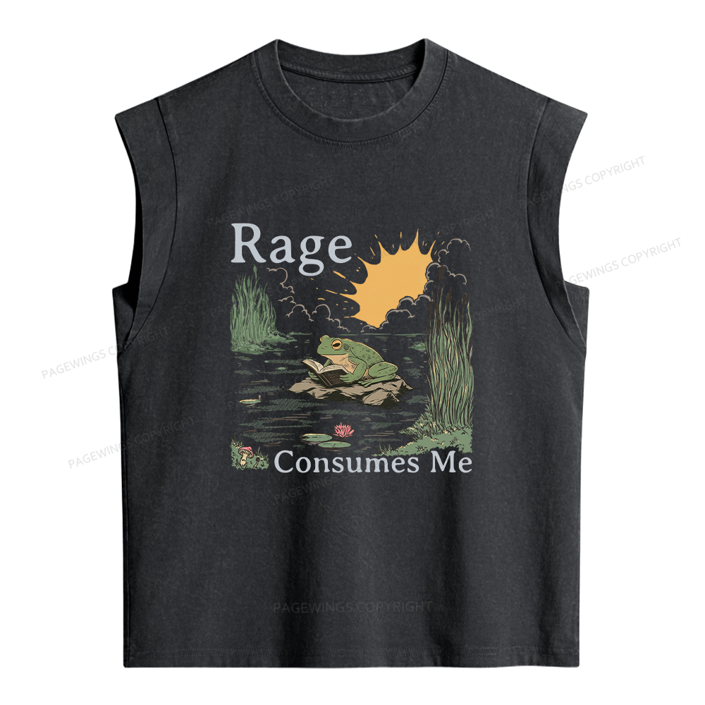 Pagewings Rage Consumes Me Women's Washed Tank Top