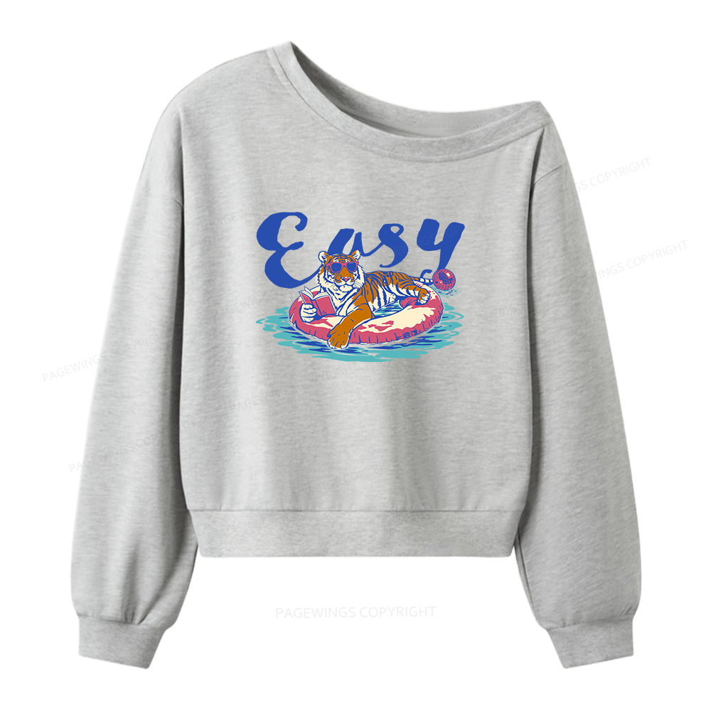 Pagewings Summer Reading Women Off Shoulder Sweatshirt