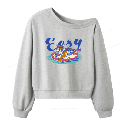 Pagewings Summer Reading Women Off Shoulder Sweatshirt