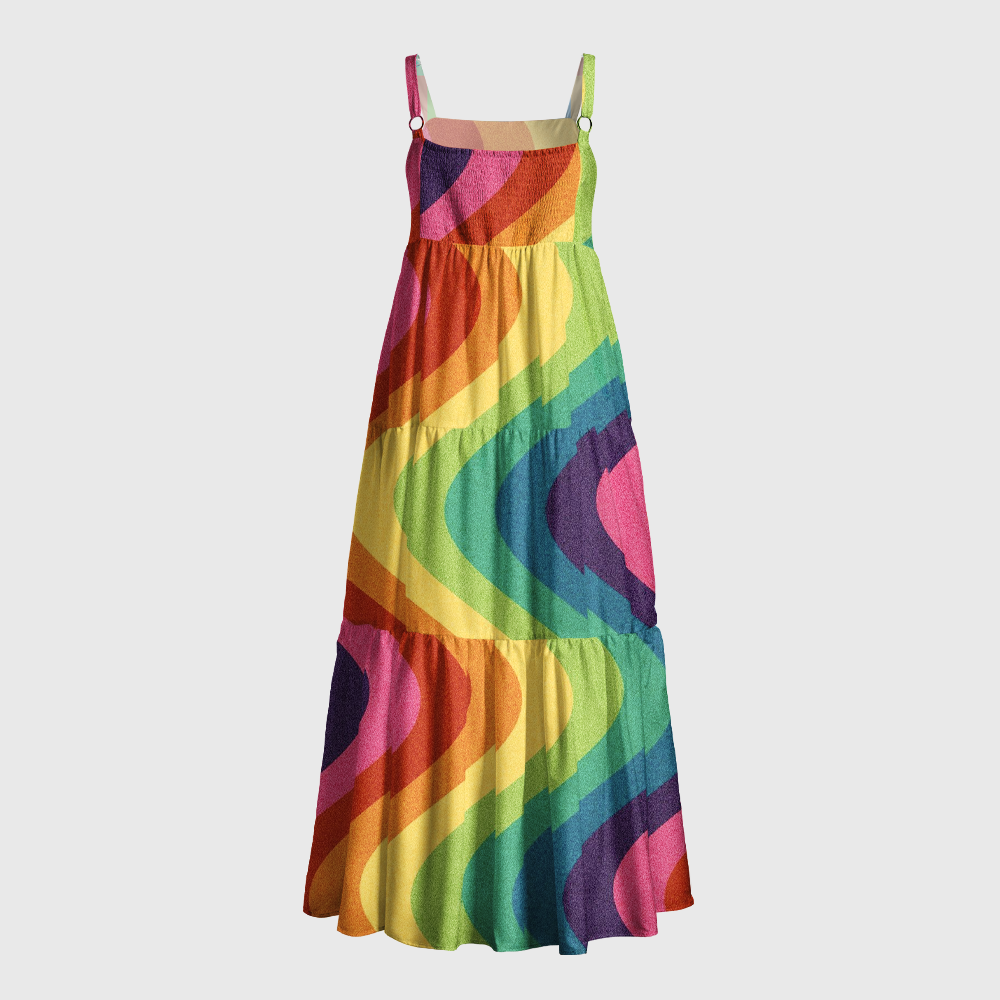Pagewings Rainbow Wave Maxi Dress