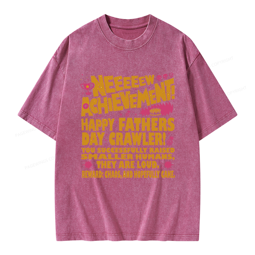 Pagewings Dad Achievement Unisex Washed T-shirt