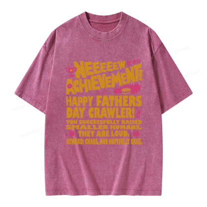Pagewings Dad Achievement Unisex Washed T-shirt