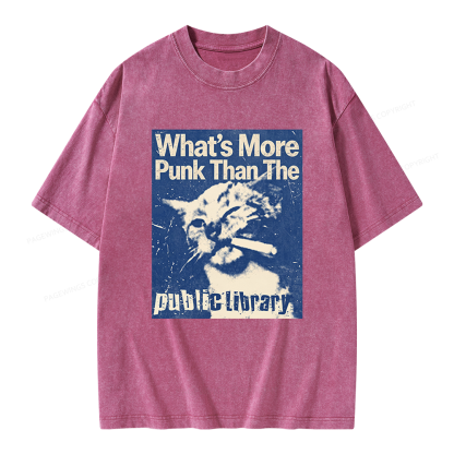 Pagewings What's More Punk Than The Public Library Unisex Washed T-shirt