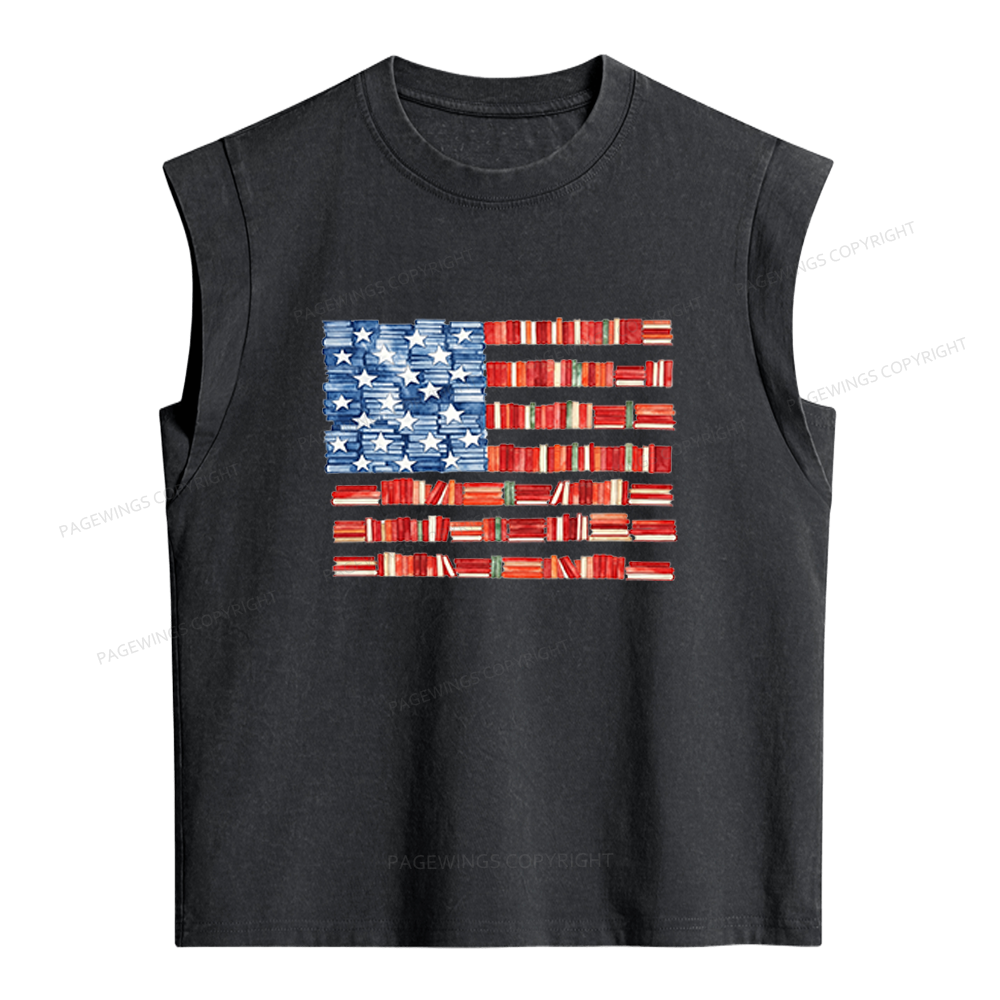 Pagewings Book Flag Women's Washed Tank Top