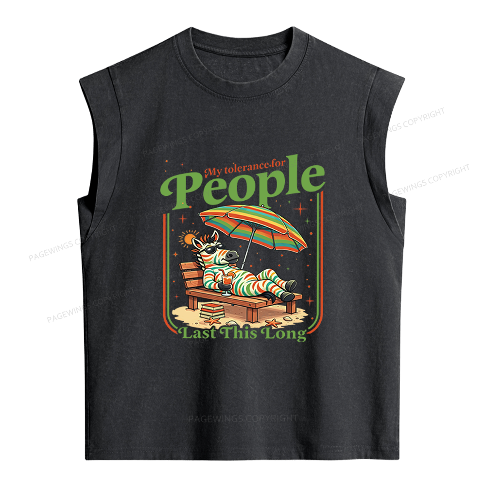 Pagewings Funny Zebra Women's Washed Tank Top