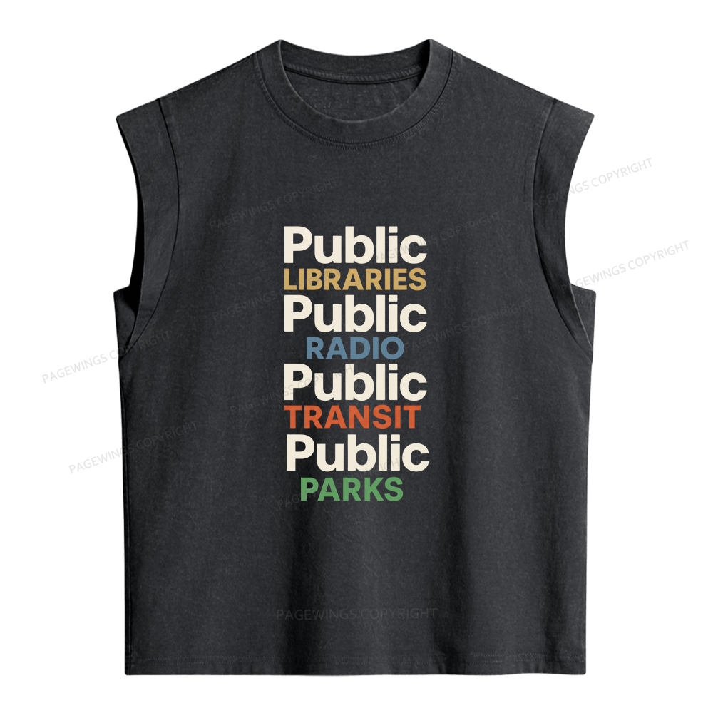 Pagewings Public Libraries Women's Washed Tank Top