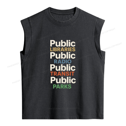 Pagewings Public Libraries Women's Washed Tank Top