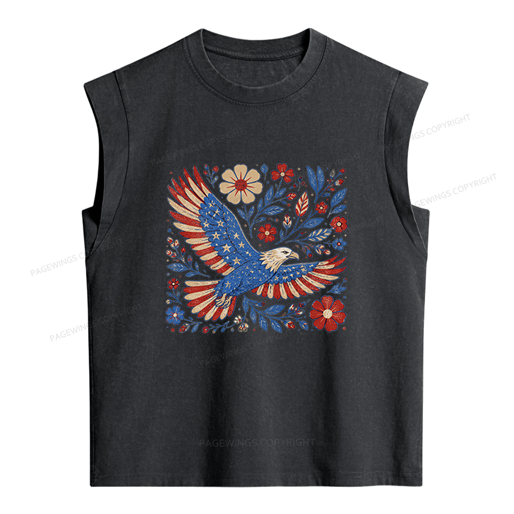 Pagewings Freedom Women's Washed Tank Top