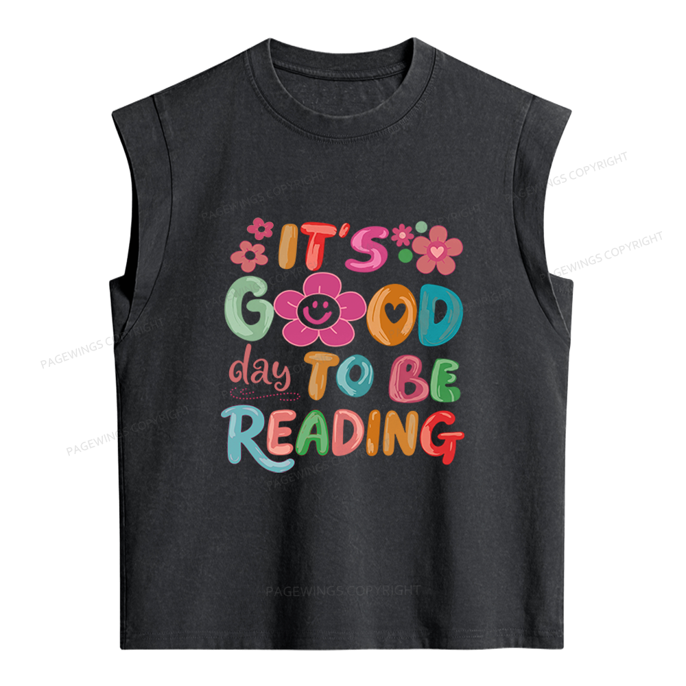 Pagewings It's a Good Day To Be Reading Women's Washed Tank Top