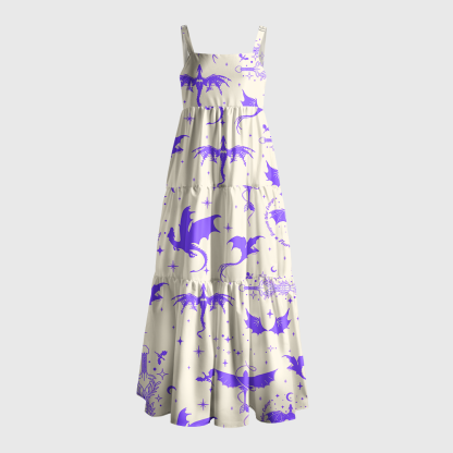 Pagewings Dragons Fantasy Maxi Dress