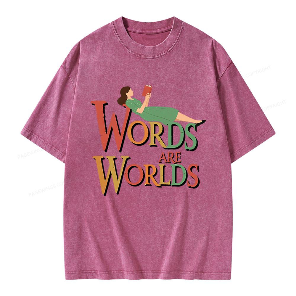 Pagewings Words Are Worlds Unisex Washed T-shirt