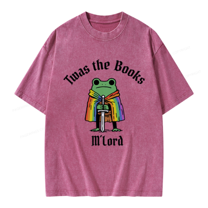 Pagewings Twas The Books Funny Unisex Washed T-shirt