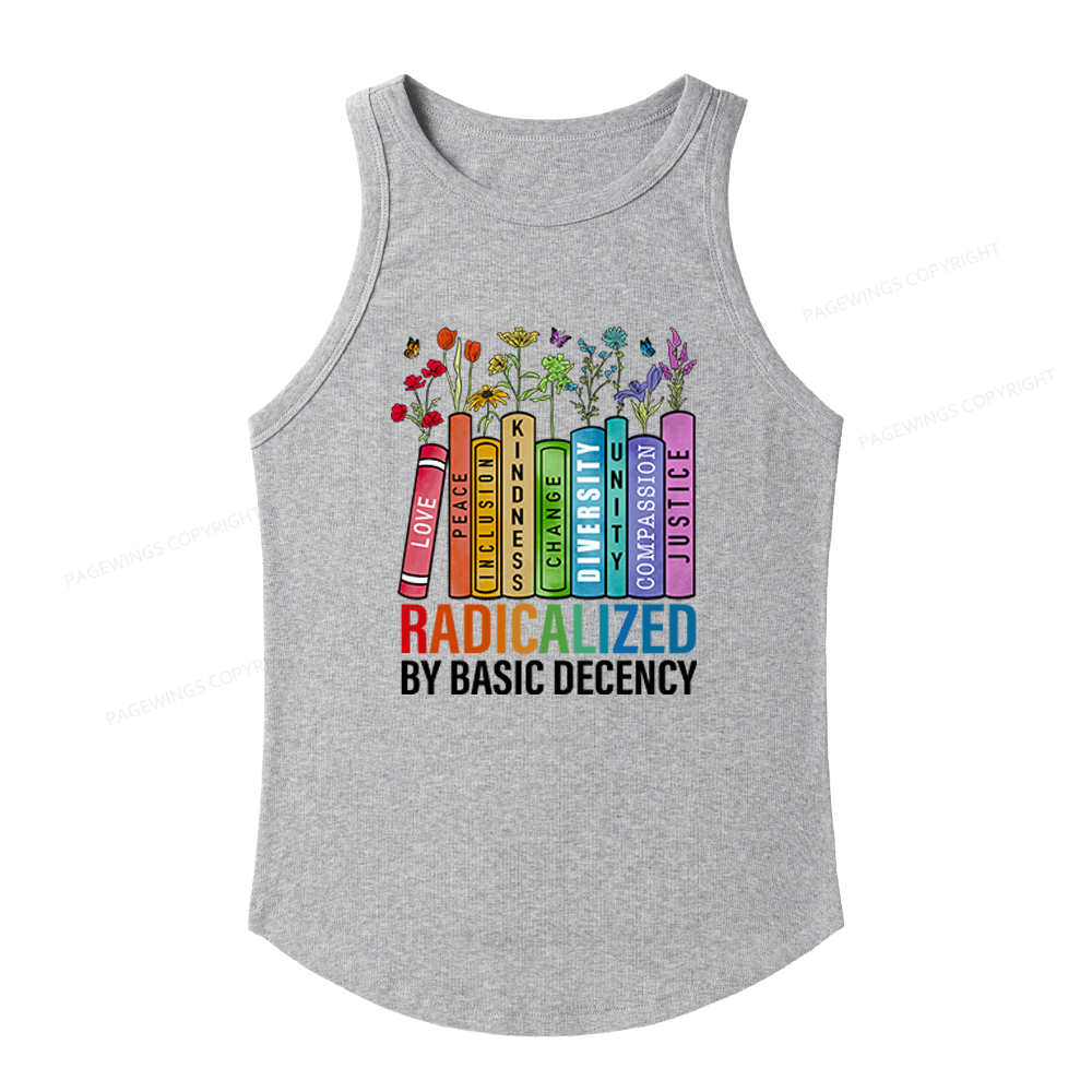 Pagewings Slim Fit Radicalized by Basic Decency Women's Fitted Tank Top