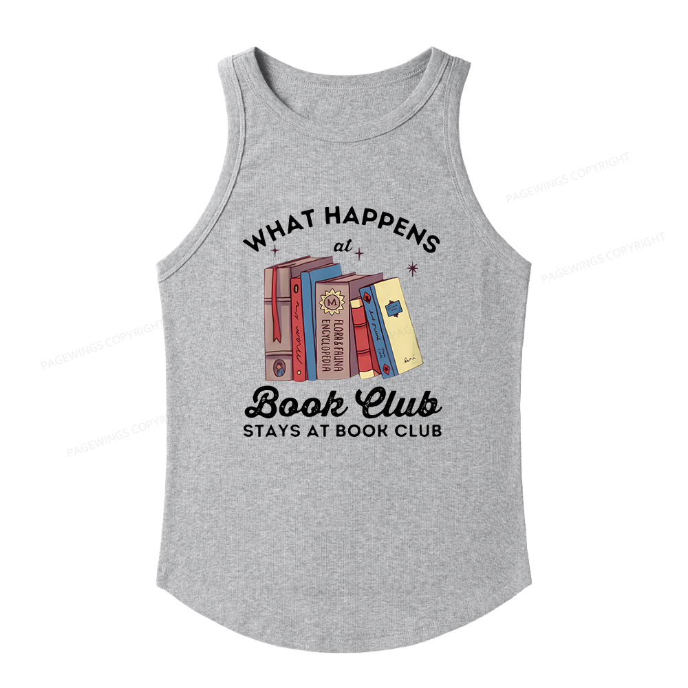 Pagewings Slim Fit What Happens At Book Club Women's Fitted Tank Top