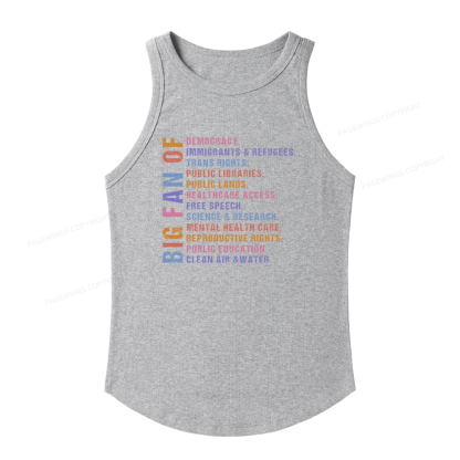 Pagewings Slim Fit Big Fan of Human Rights Women's Fitted Tank Top