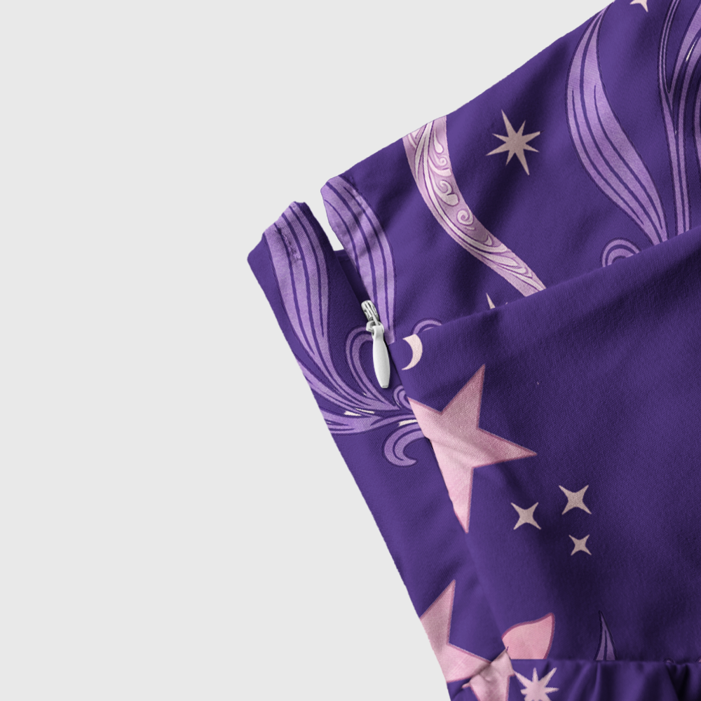 Pagewings Fantasy Night Dragon Tie Shoulder Maxi Dress