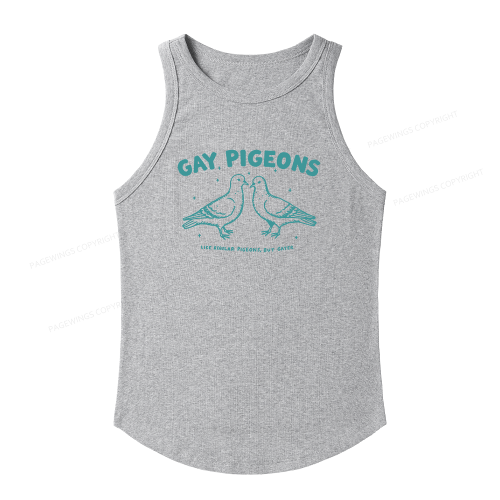 Pagewings Slim Fit Pagewings Gay Pigeons Women's Fitted Tank Top
