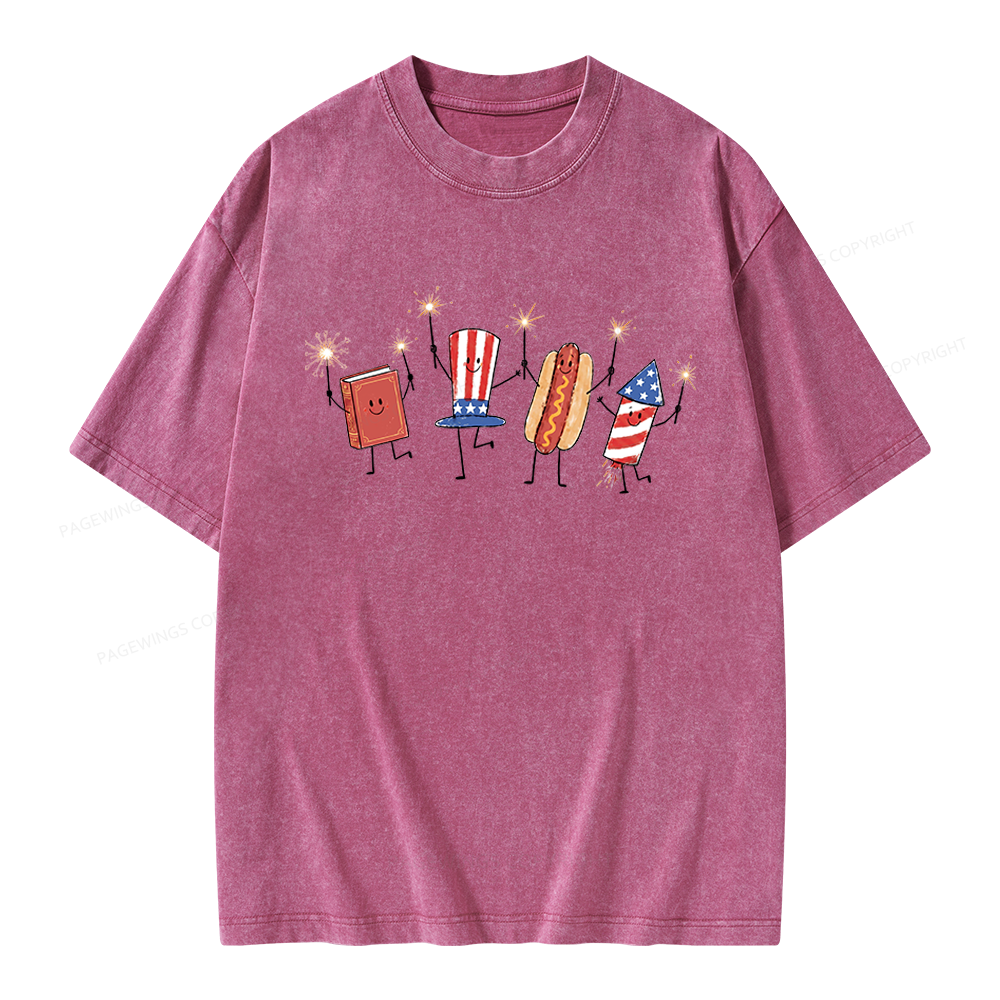 Pagewings Funny Sumer 250th Unisex Washed T-shirt