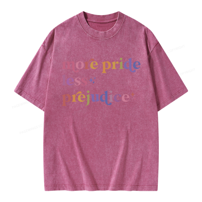 Pagewings More Pride Less Prejudice Unisex Washed T-shirt