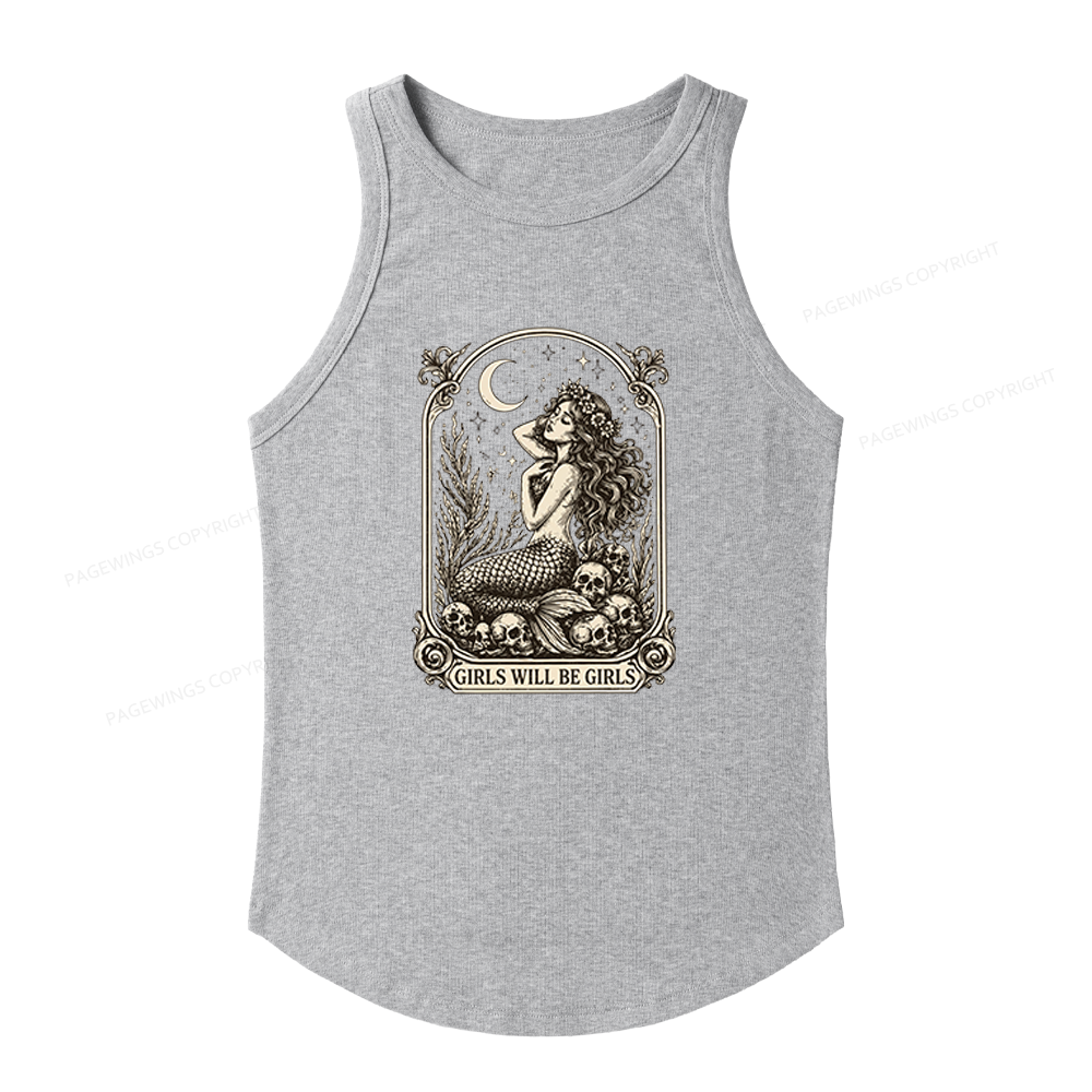 Pagewings Slim Fit Girls Will Be Girls Women's Fitted Tank Top