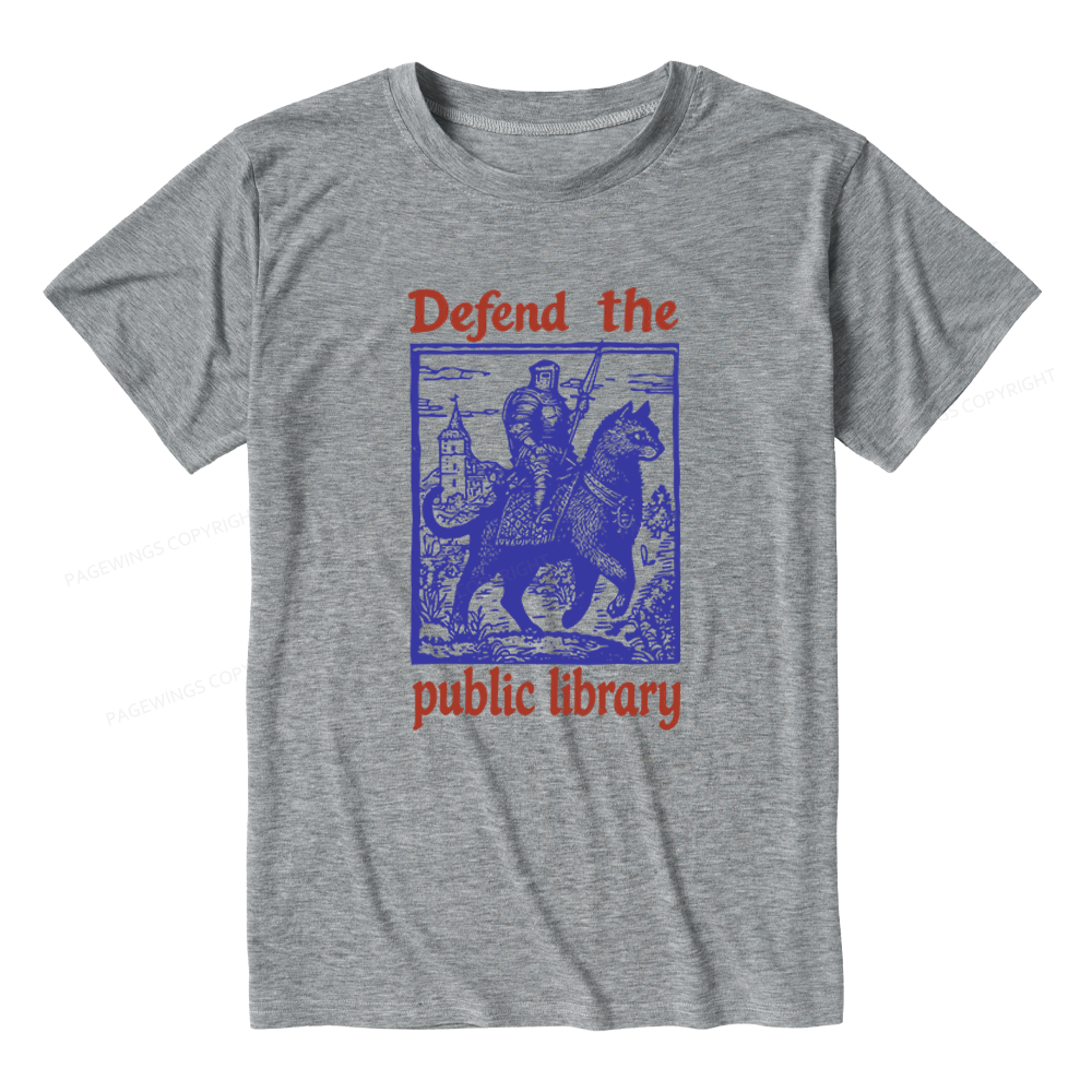 Pagewings Soft Defend the Public Library Unisex Heather T-Shirt