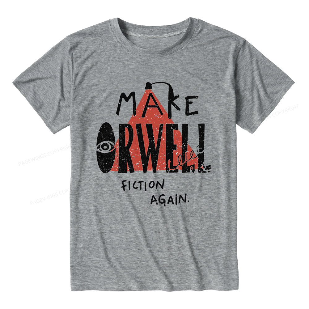 Pagewings Soft Make Orwell Fiction Again Unisex Heather T-Shirt