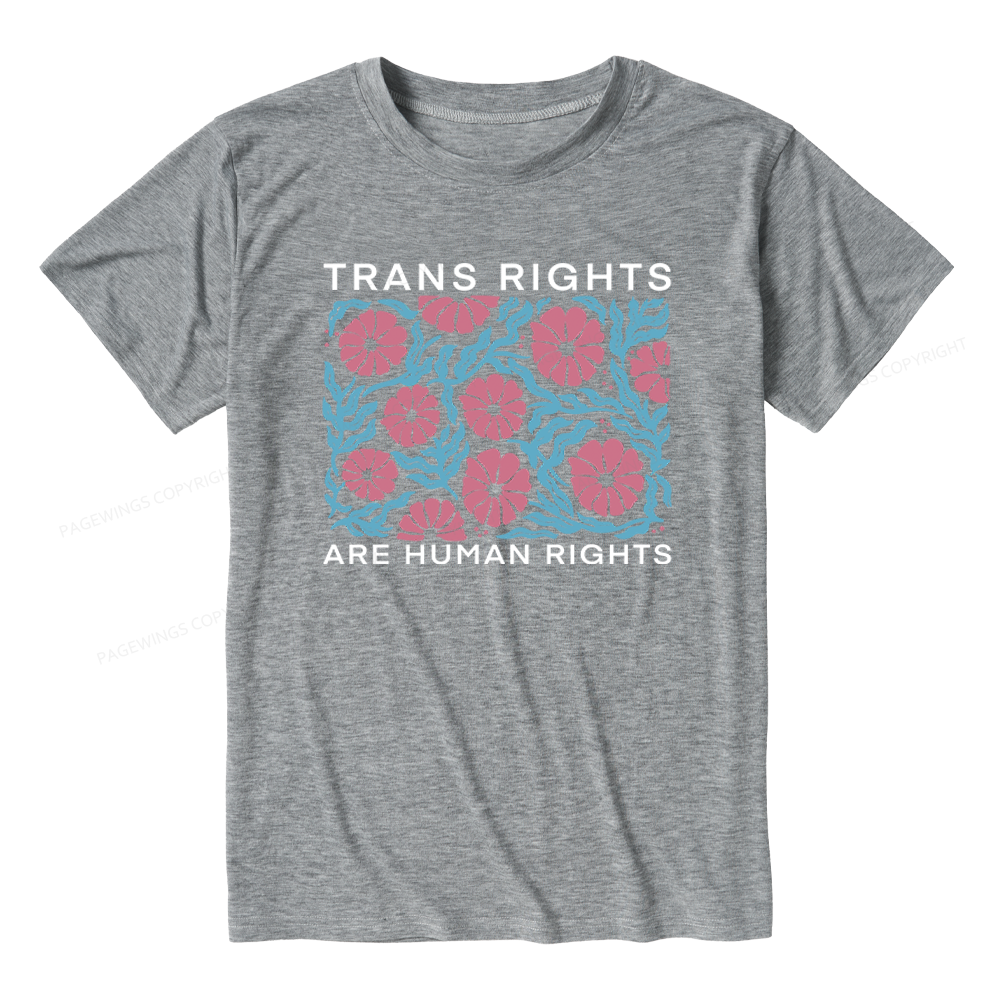 Pagewings Soft Trans Rights Are Human Rights Unisex Heather T-Shirt