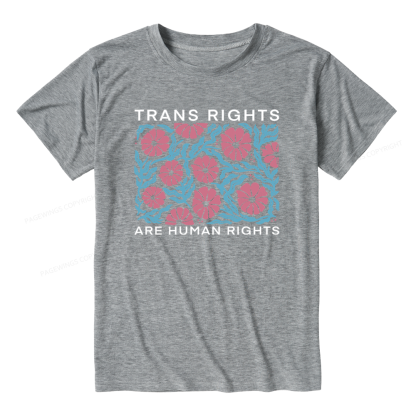 Pagewings Soft Trans Rights Are Human Rights Unisex Heather T-Shirt