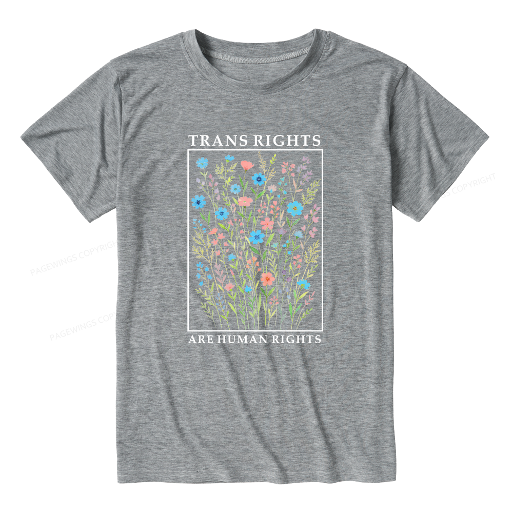 Pagewings Soft Trans Rights Are Human Rights Unisex Heather T-Shirt