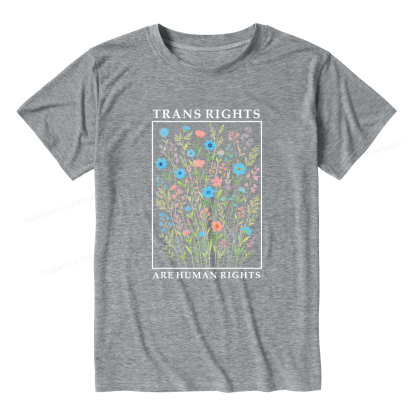 Pagewings Soft Trans Rights Are Human Rights Unisex Heather T-Shirt