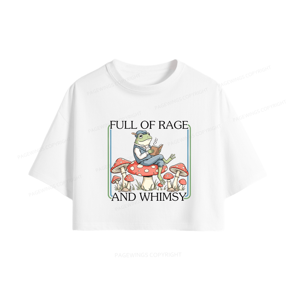 Pagewings Full Of Rage and Whimsy Women Crop Tops