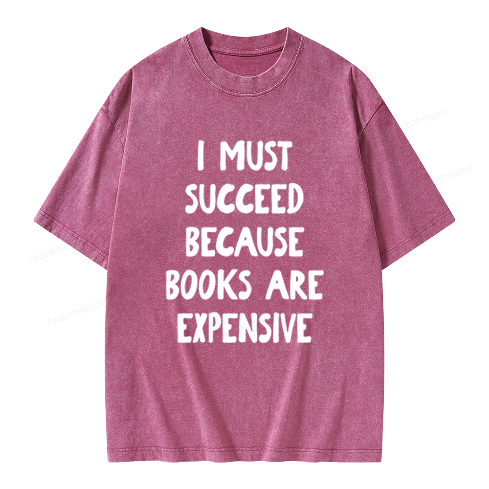 Pagewings Books Are Expensive Unisex Washed T-shirt