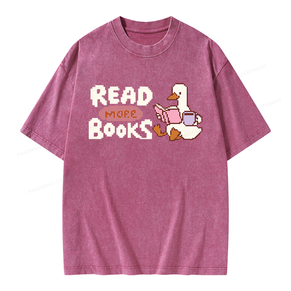 Pagewings Read More Books Unisex Washed T-shirt