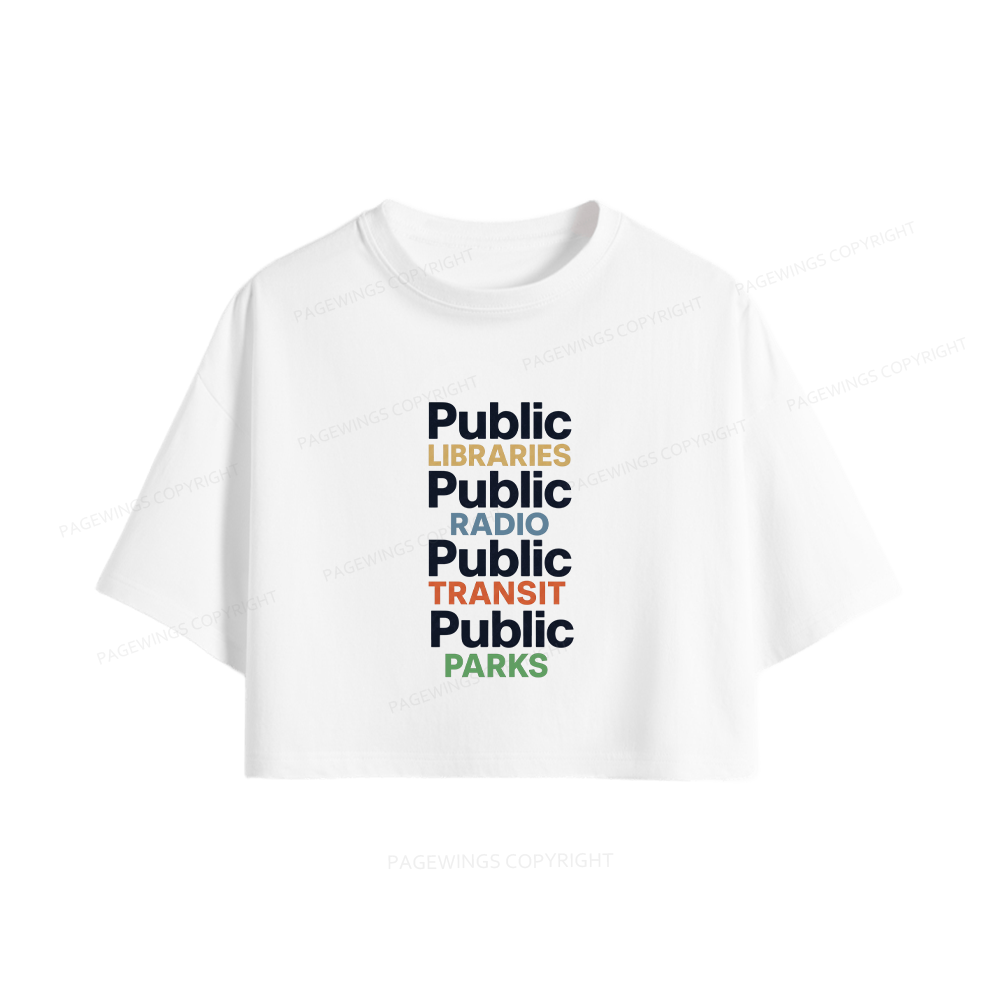 Pagewings Public Libraries Women Crop Tops