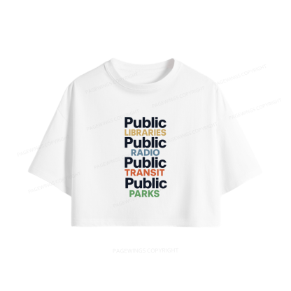 Pagewings Public Libraries Women Crop Tops