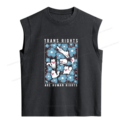 Pagewings Trans Rights Are Human Rights Women's Washed Tank Top
