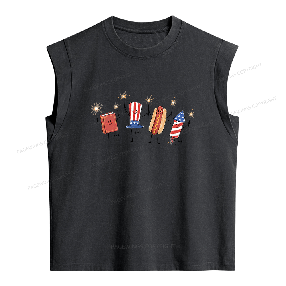 Pagewings Funny Sumer 250th Women's Washed Tank Top