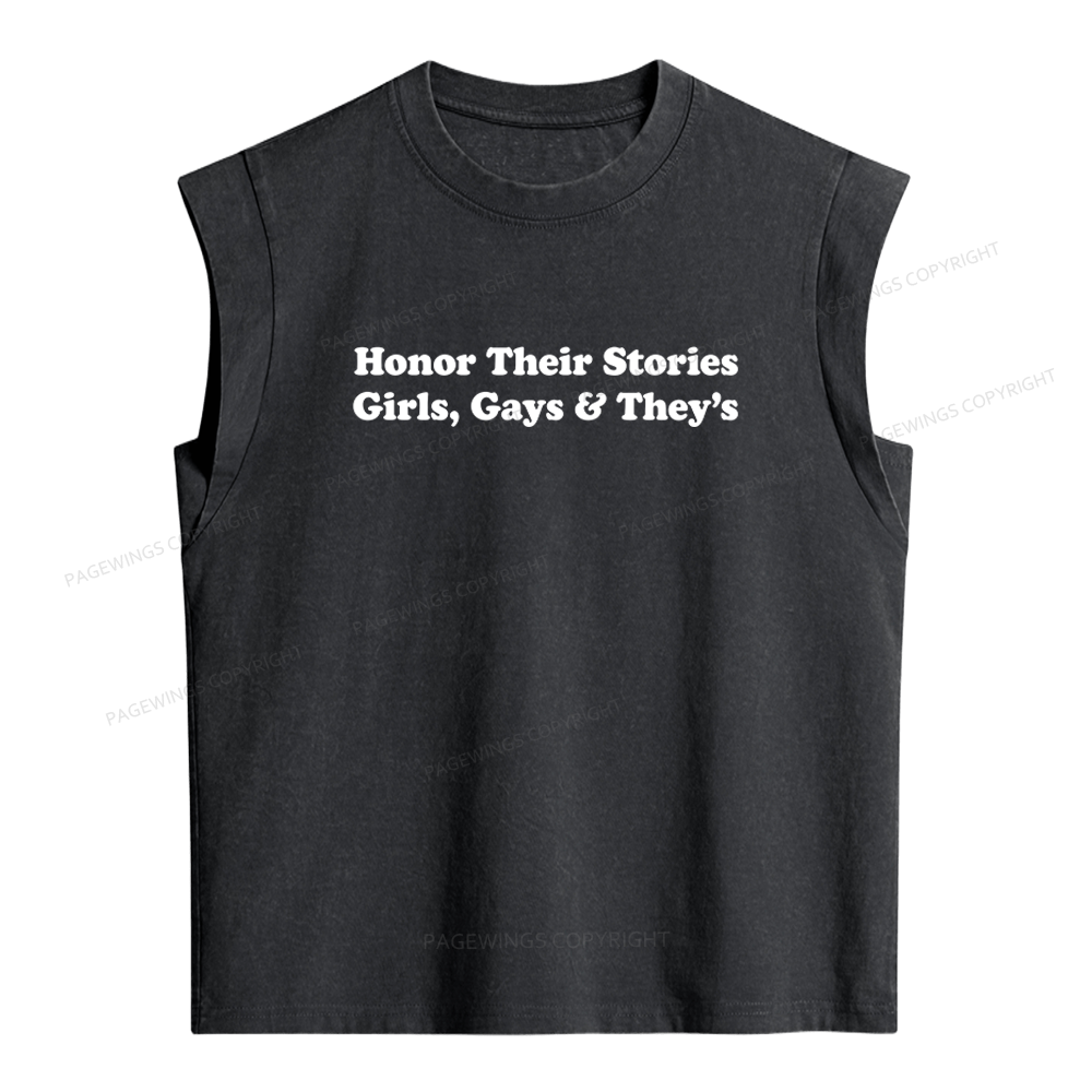 Pagewings Honor Their Stories Women's Washed Tank Top