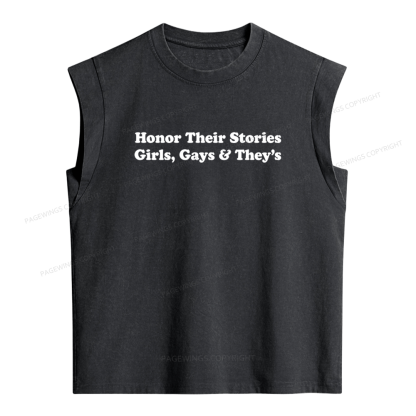 Pagewings Honor Their Stories Women's Washed Tank Top