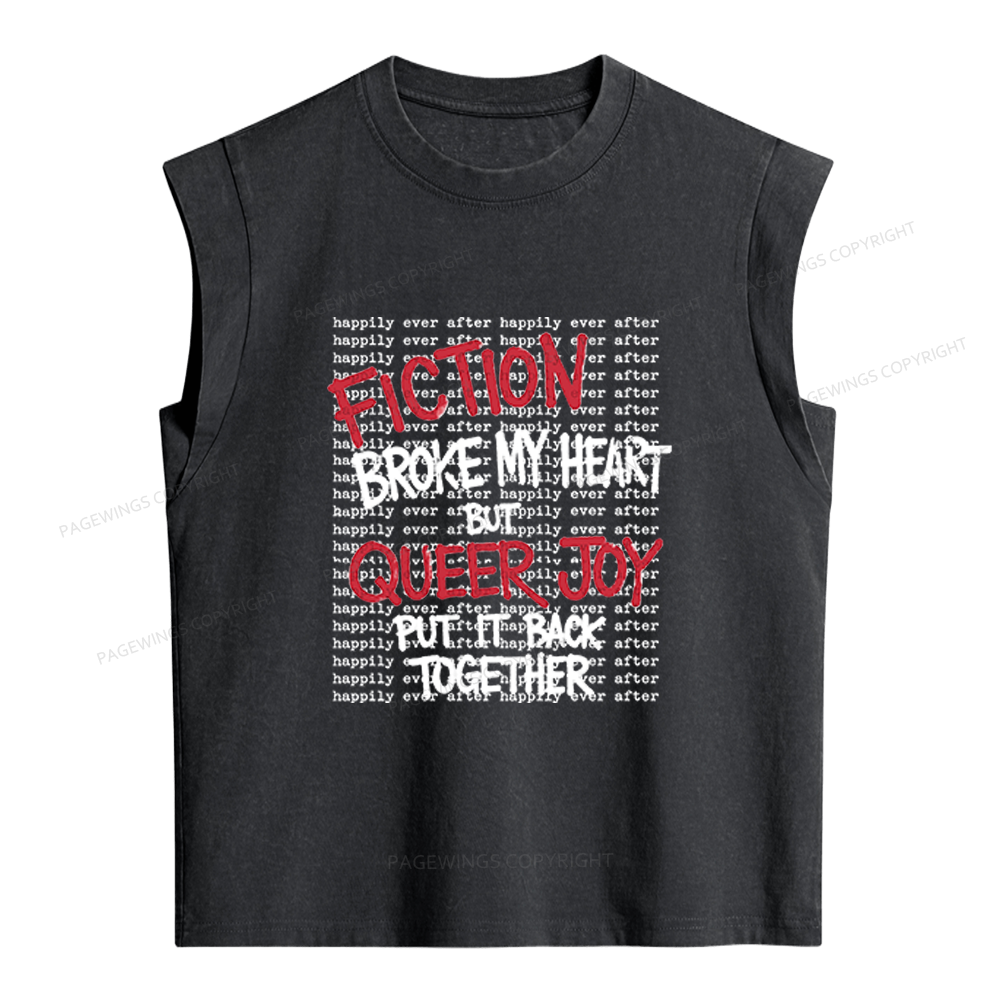 Pagewings Fiction Broke My Heart Women's Washed Tank Top