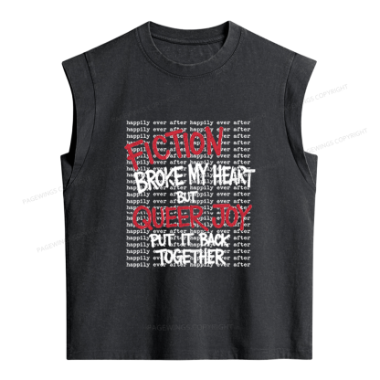 Pagewings Fiction Broke My Heart Women's Washed Tank Top