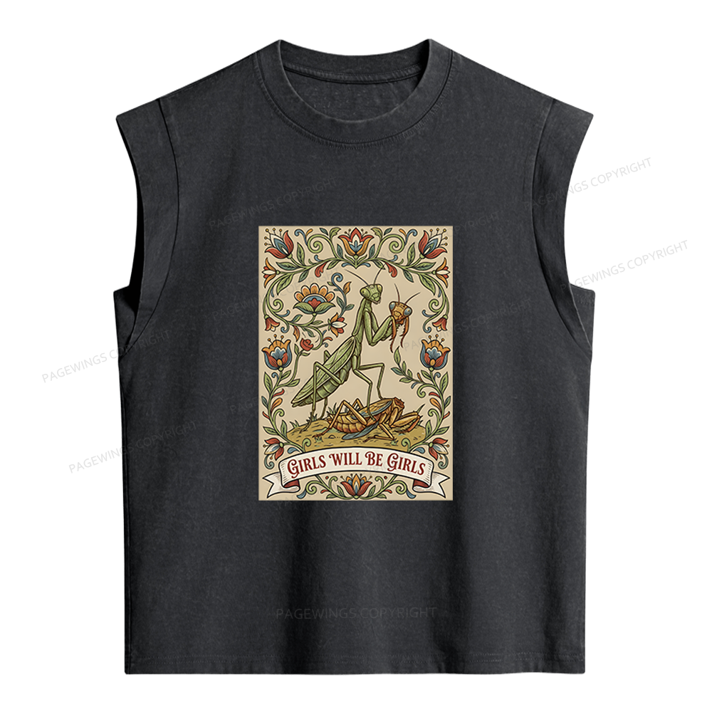 Pagewings Girls Will Be Girls Women's Washed Tank Top