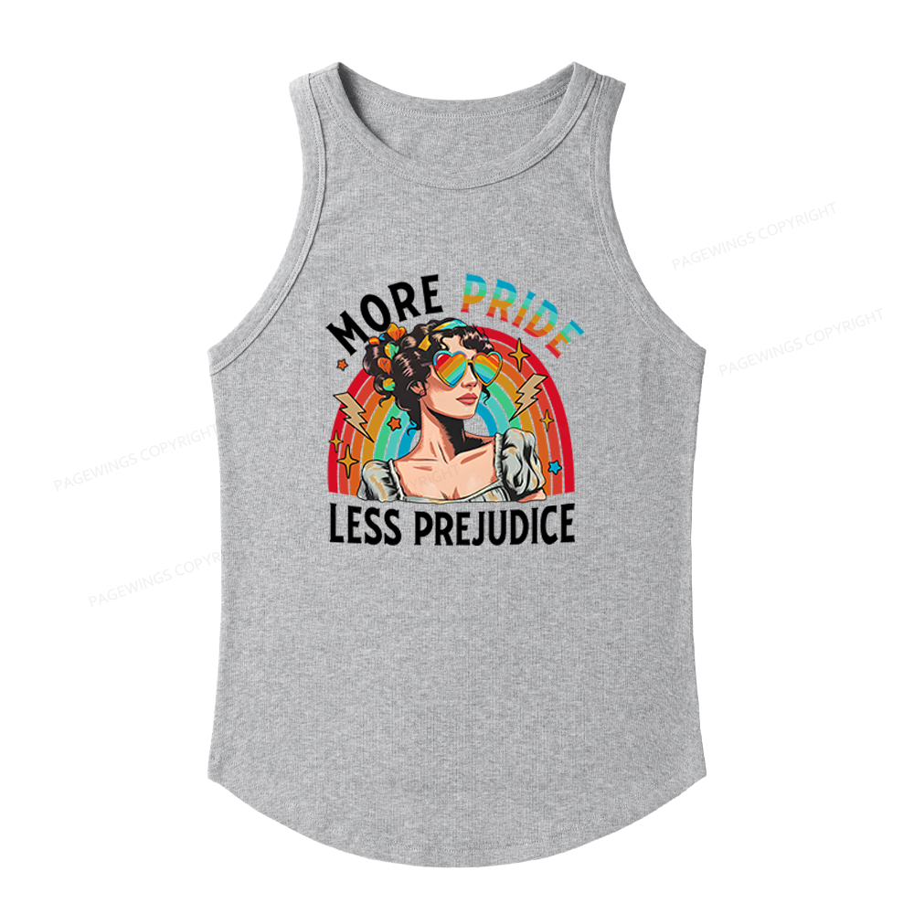 Pagewings Slim Fit More Pride Less Prejudice Women's Fitted Tank Top