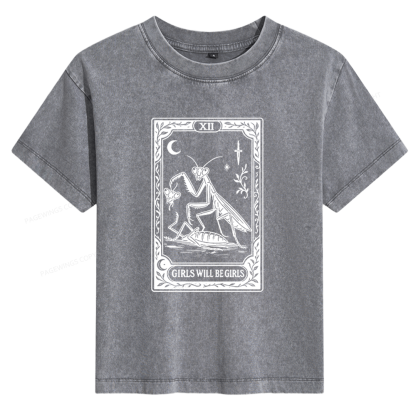 Pagewings Girls Will Be Girls Women's Washed T-shirt