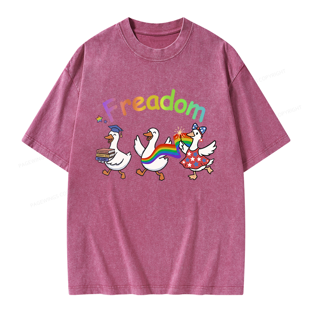 Pagewings Freadom Unisex Washed T-shirt
