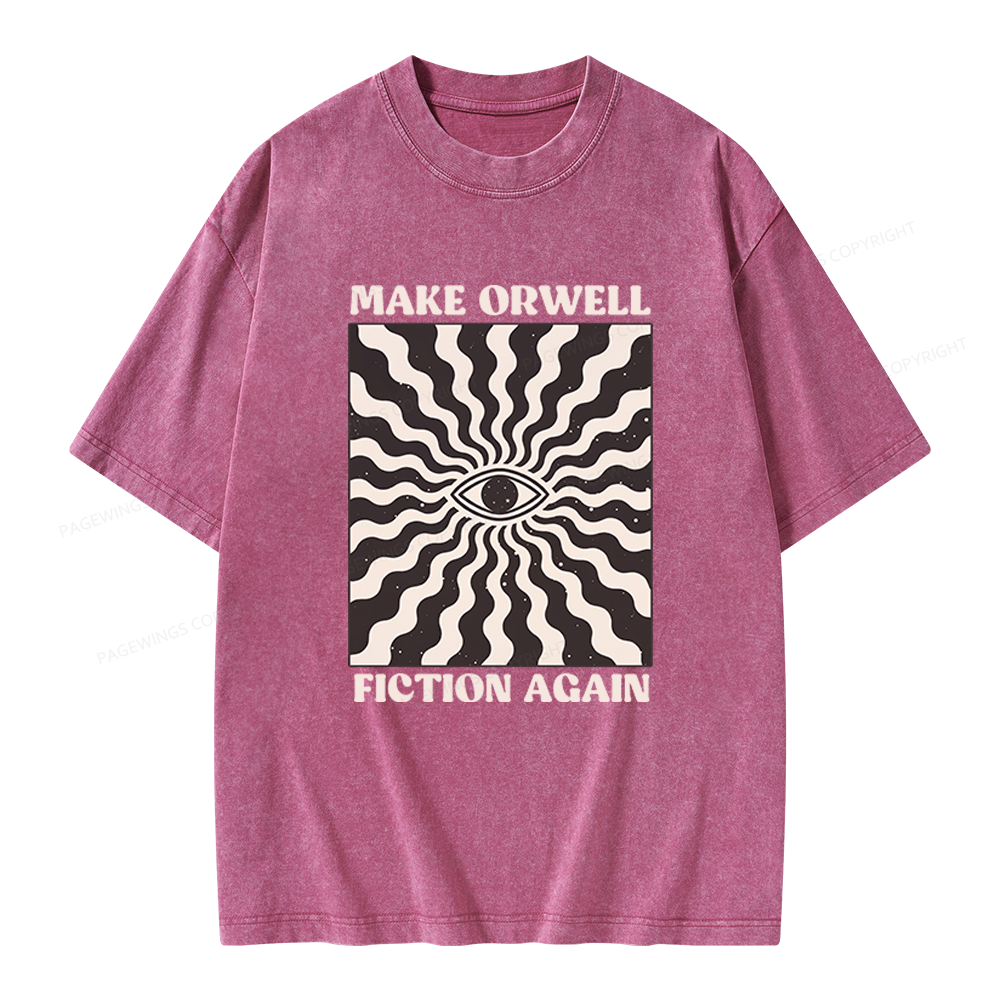 Pagewings Make Orwell Fiction Again Unisex Washed T-shirt