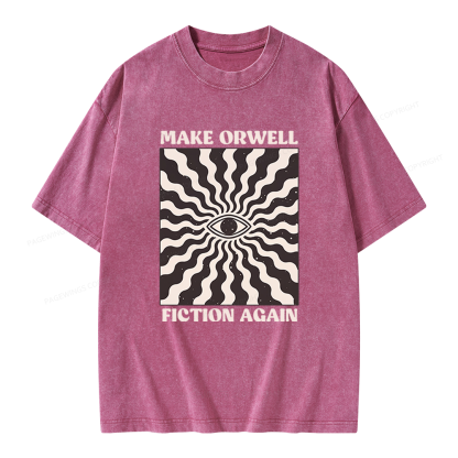 Pagewings Make Orwell Fiction Again Unisex Washed T-shirt